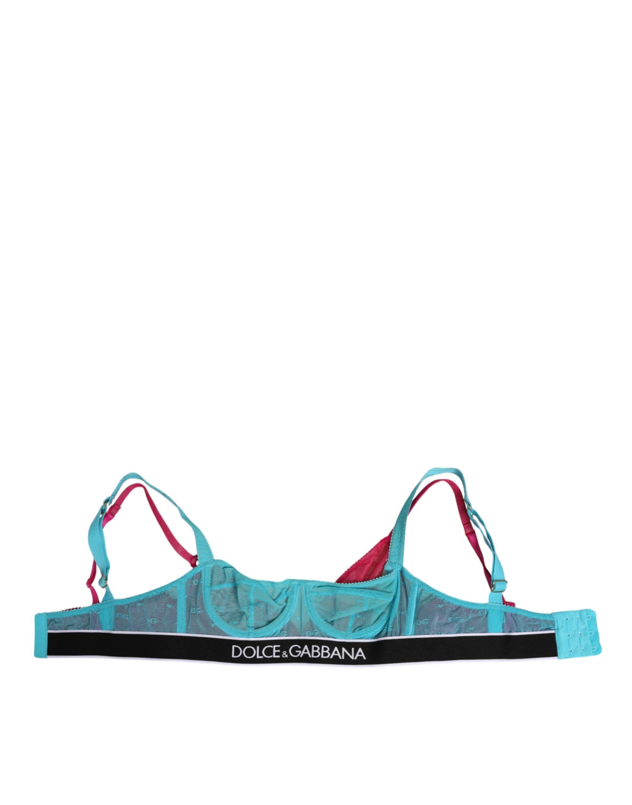 Dolce & Gabbana Blauer Nylon Soft Cup Balconnet BH Unterwäsche