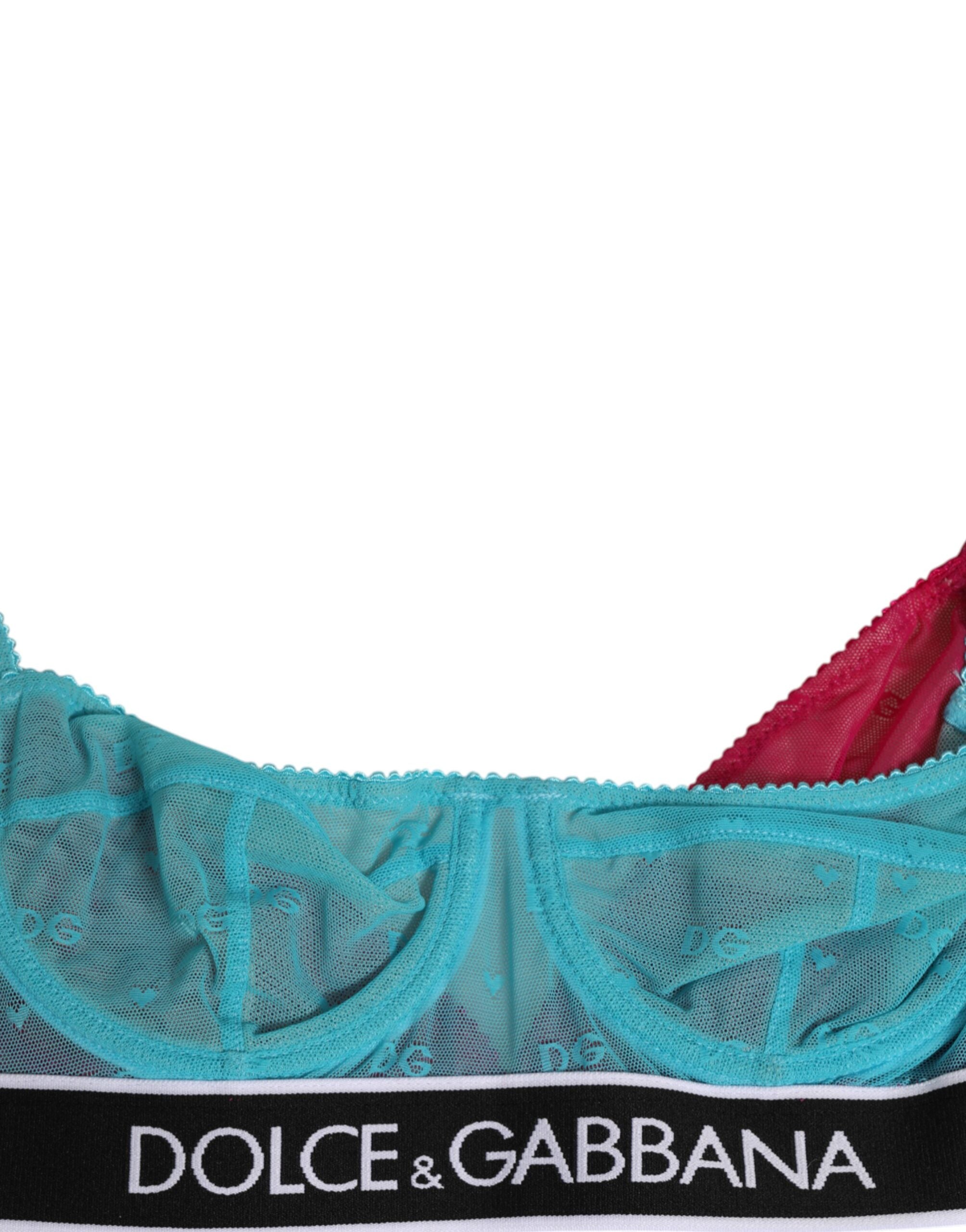 Dolce & Gabbana Blauer Nylon Soft Cup Balconnet BH Unterwäsche