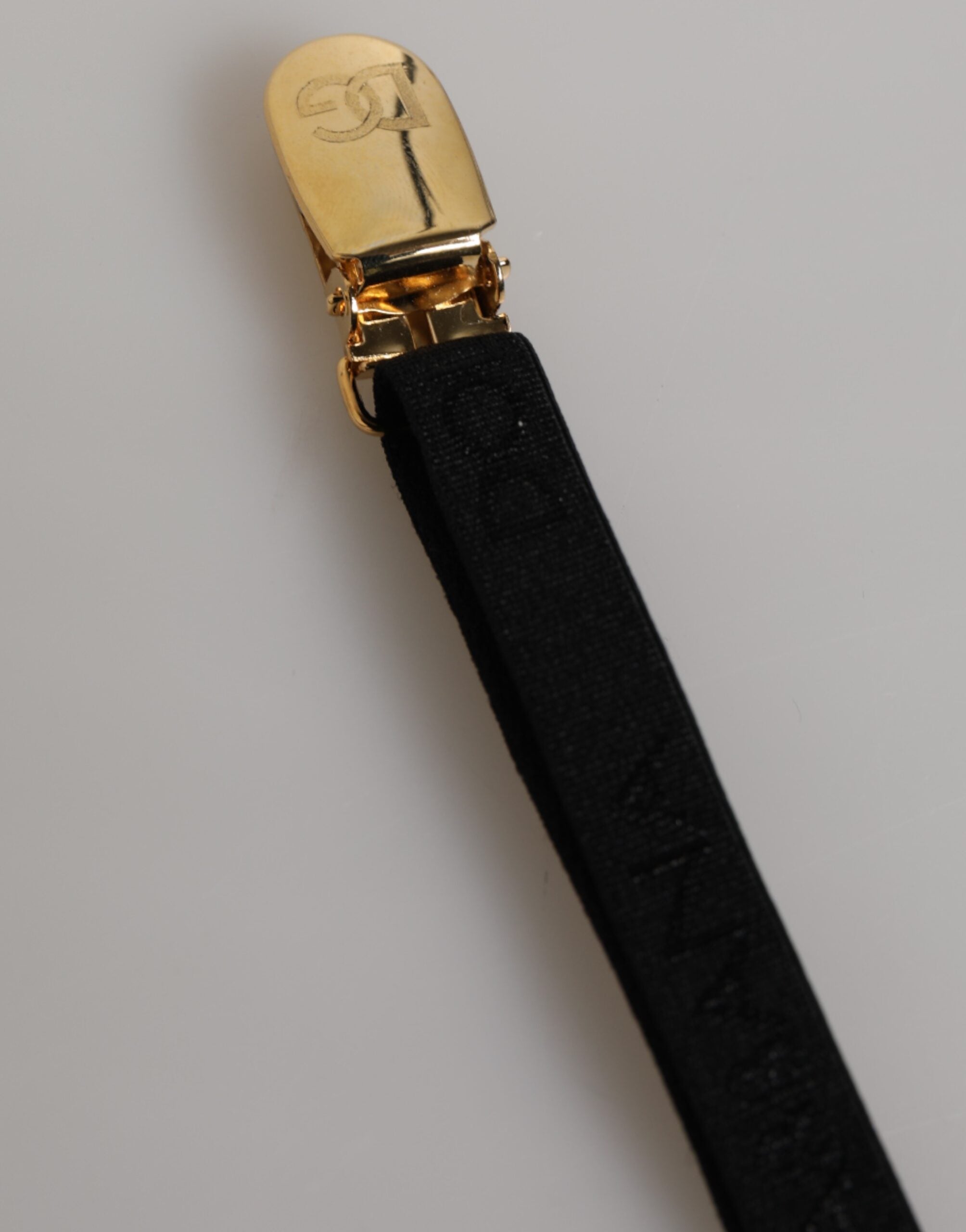 Dolce & Gabbana Schwarze florale Spitze Nylon Strap Strumpfhalter Unterwäsche