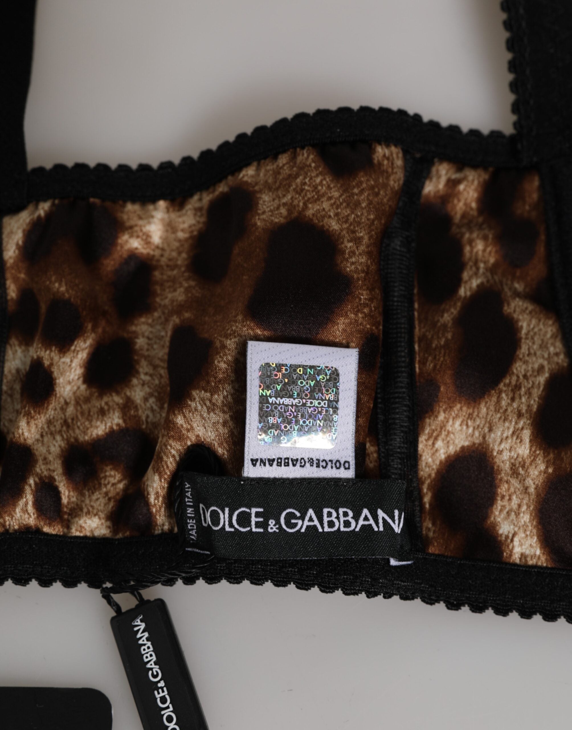 Dolce & Gabbana Brauner Leopard Seide Balconnet BH Unterwäsche