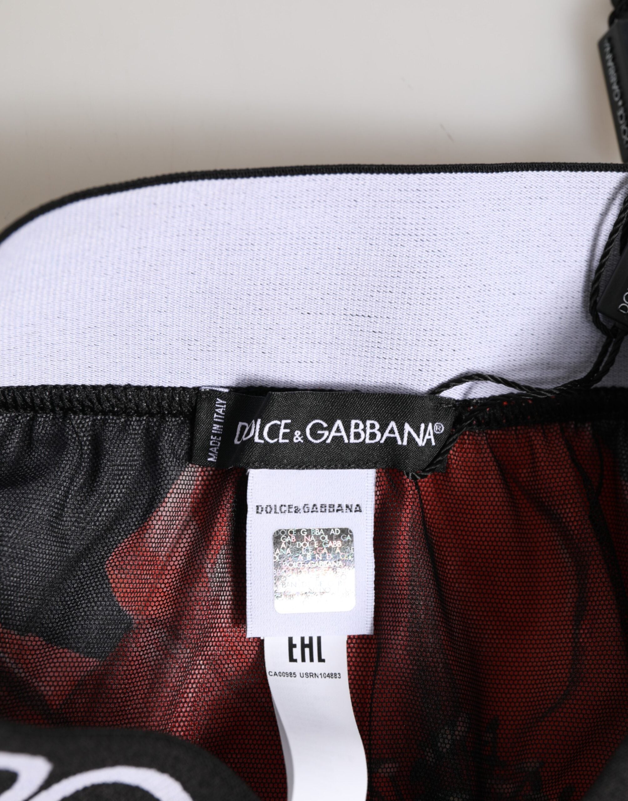 Dolce & Gabbana Schwarze florale Seidenpanty mit hoher Taille Unterwäsche