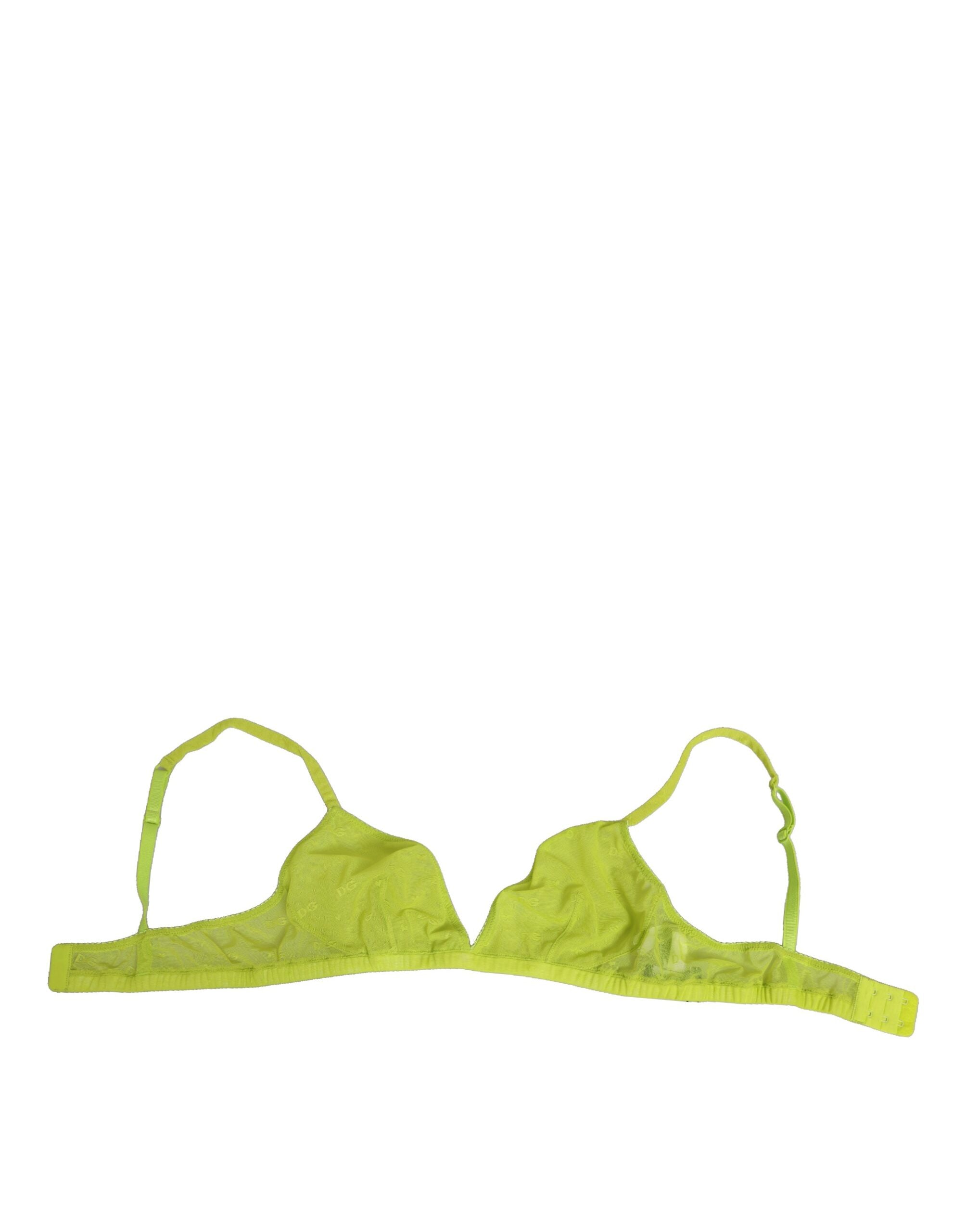 Dolce & Gabbana Gelb Grün Nylon Soft Cup BHs Unterwäsche