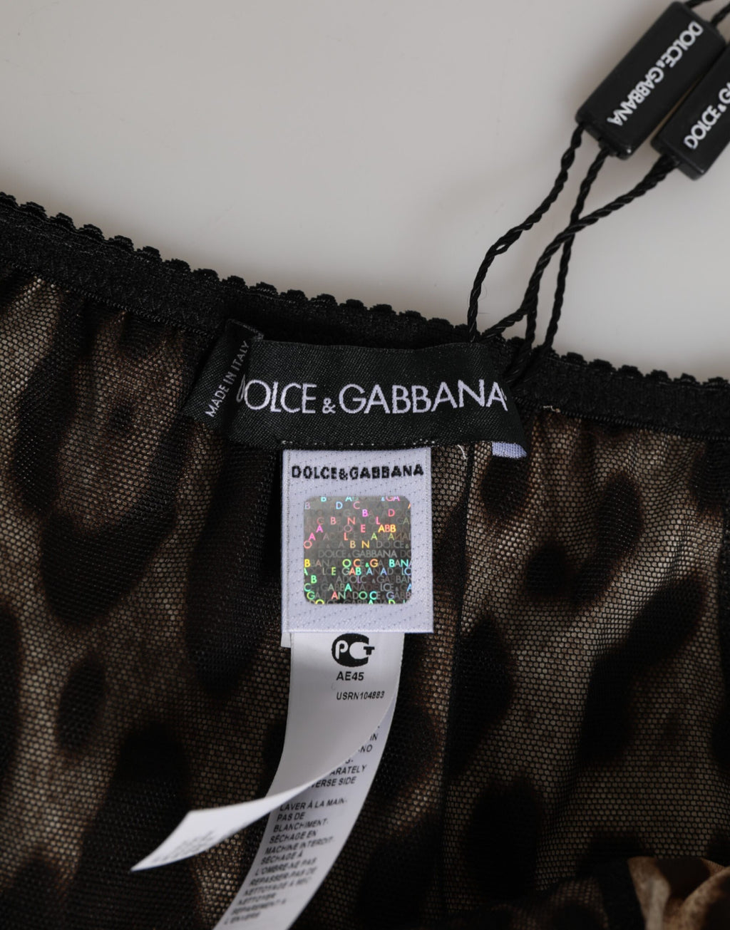 Dolce & Gabbana Brauner Leopard Seide mittlere Taille Panty Unterwäsche