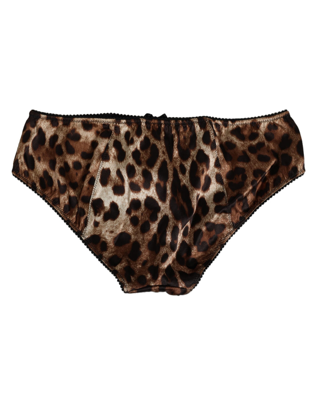 Dolce & Gabbana Brauner Leopard Seide mittlere Taille Panty Unterwäsche