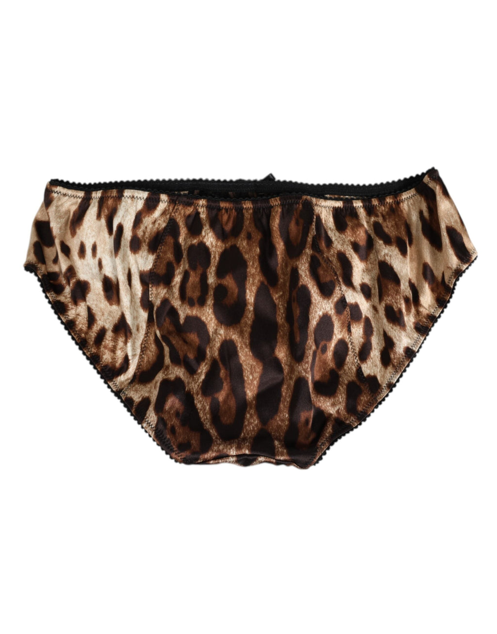Dolce & Gabbana Brauner Leopard Seide mittlere Taille Panty Unterwäsche