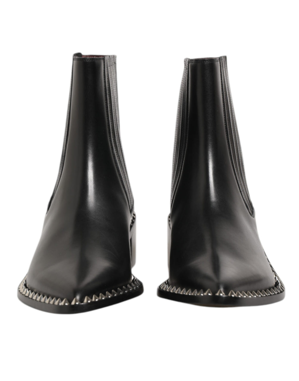 Dolce & Gabbana Schwarzes Leder Nieten Männer kurze Stiefel Schuhe