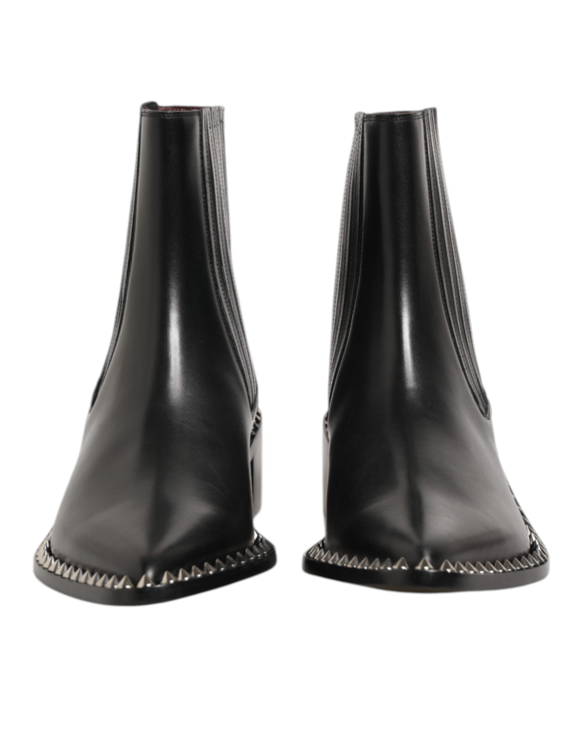 Dolce & Gabbana Schwarzes Leder Nieten Männer kurze Stiefel Schuhe