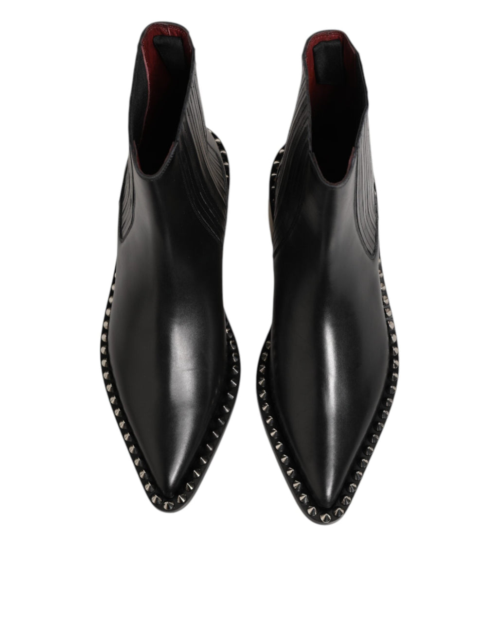 Dolce & Gabbana Schwarzes Leder Nieten Männer kurze Stiefel Schuhe