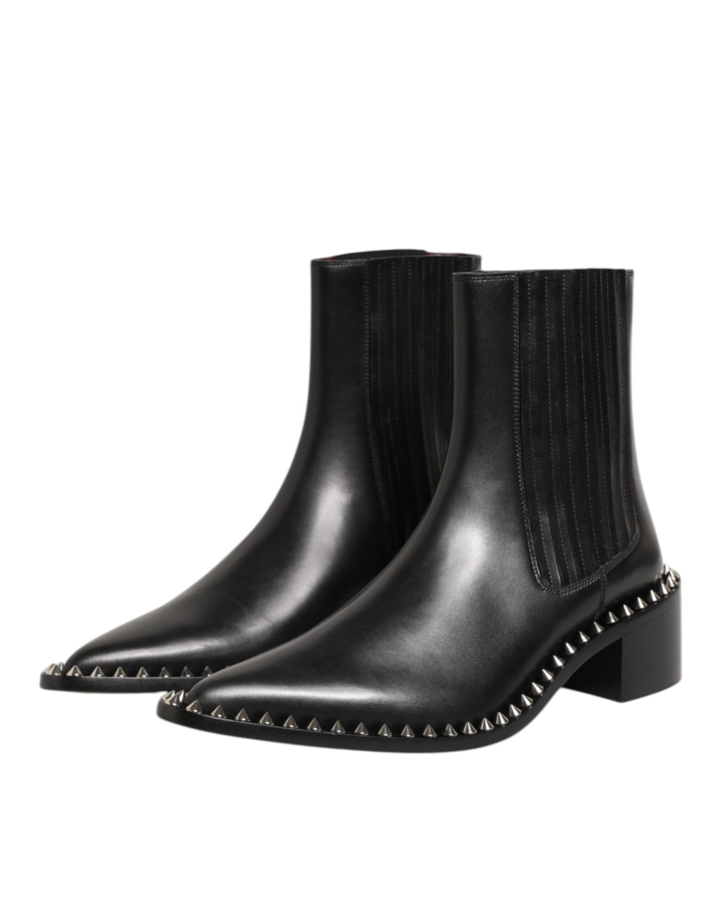Dolce & Gabbana Schwarzes Leder Nieten Männer kurze Stiefel Schuhe
