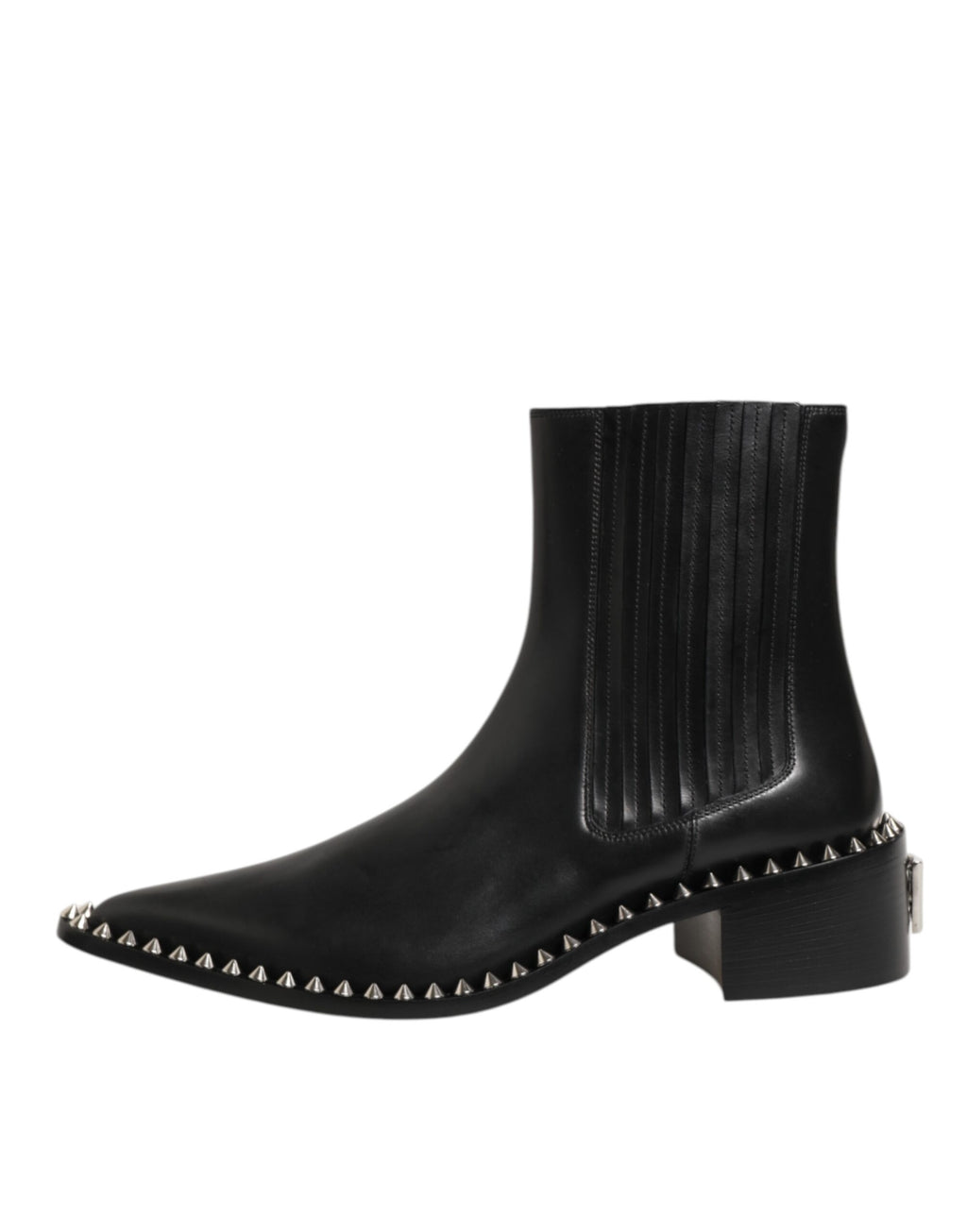 Dolce & Gabbana Schwarzes Leder Nieten Männer kurze Stiefel Schuhe