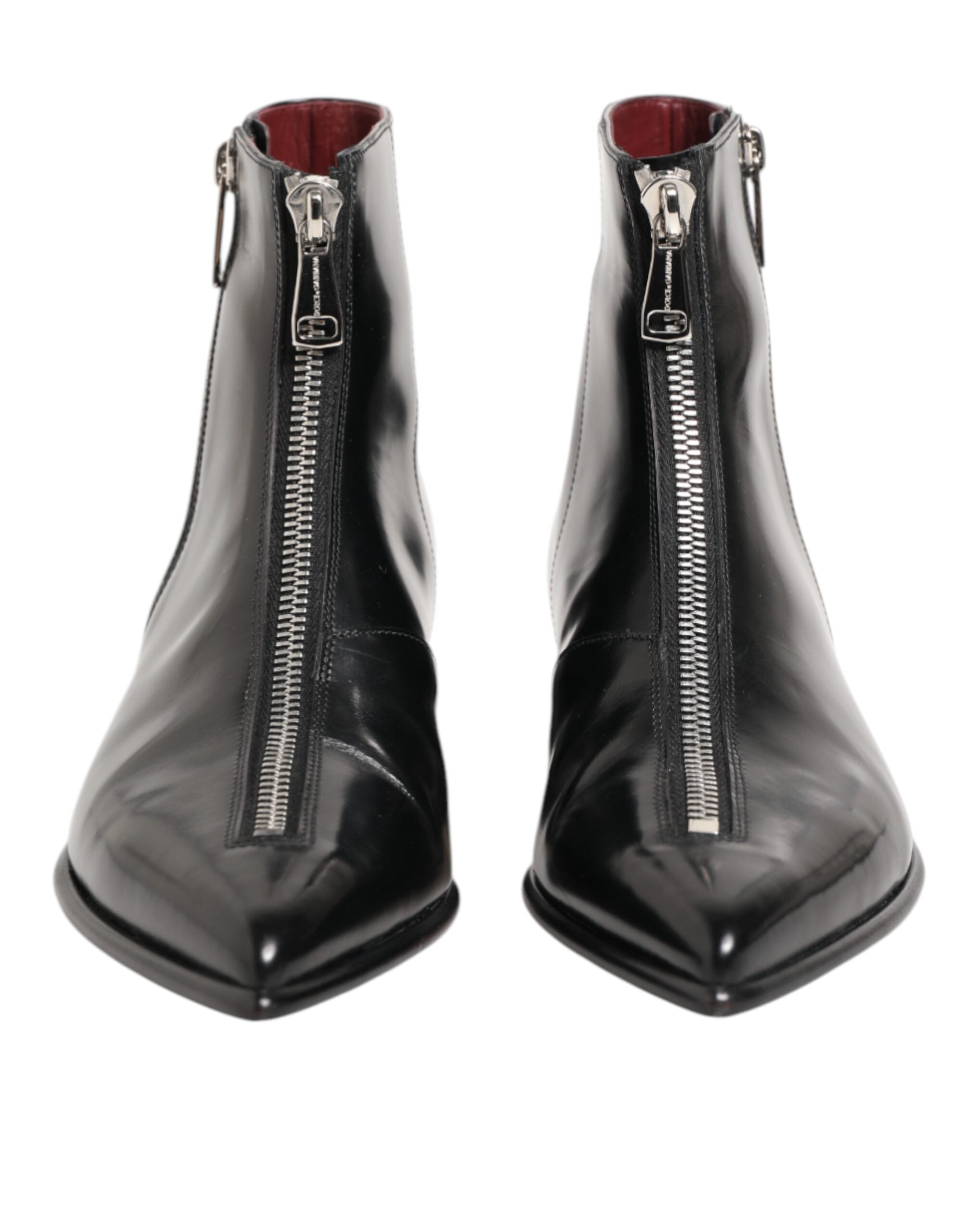 Dolce & Gabbana Schwarzes Kalbsleder Herren SHORT Stiefel Schuhe