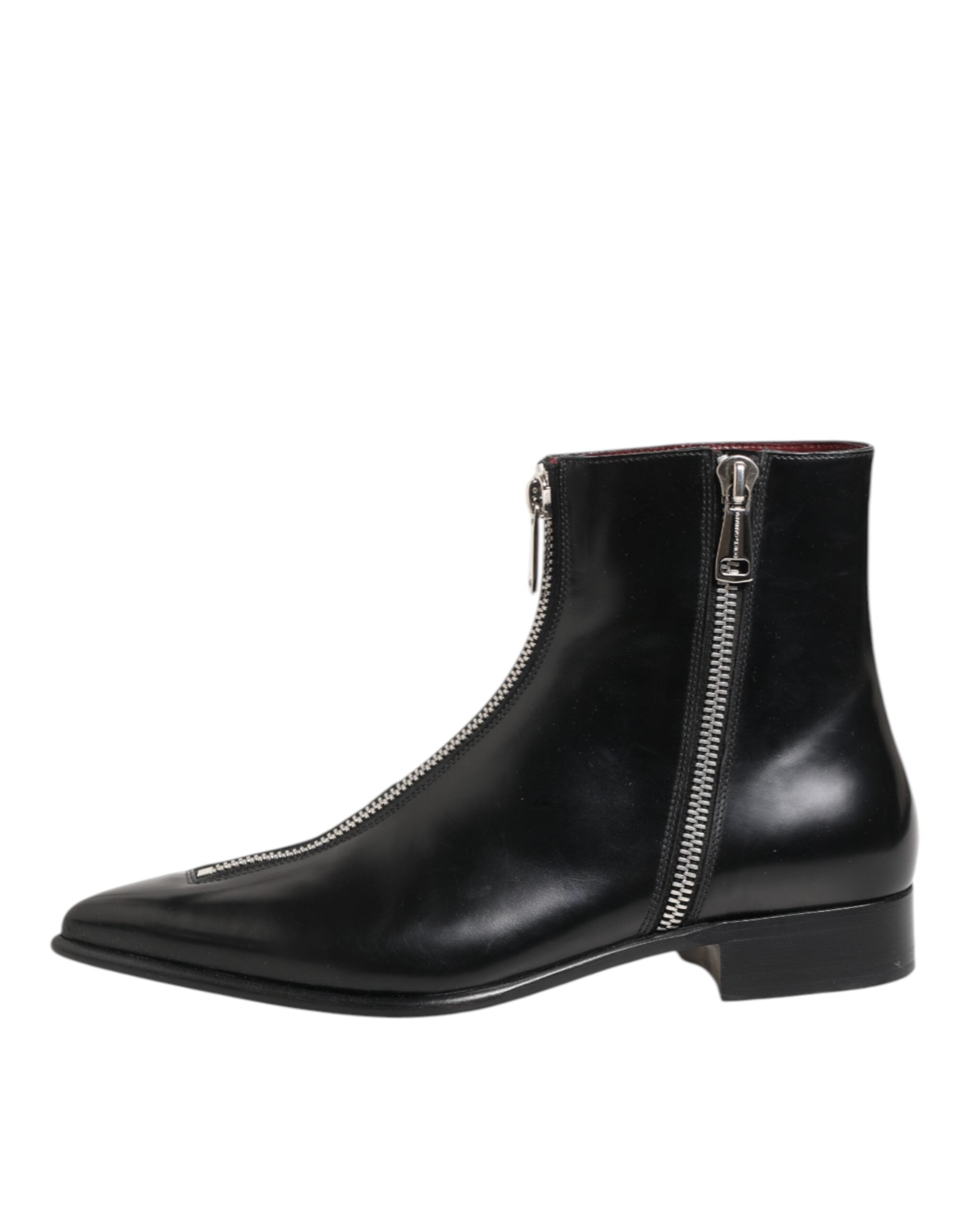 Dolce & Gabbana Schwarzes Kalbsleder Herren SHORT Stiefel Schuhe