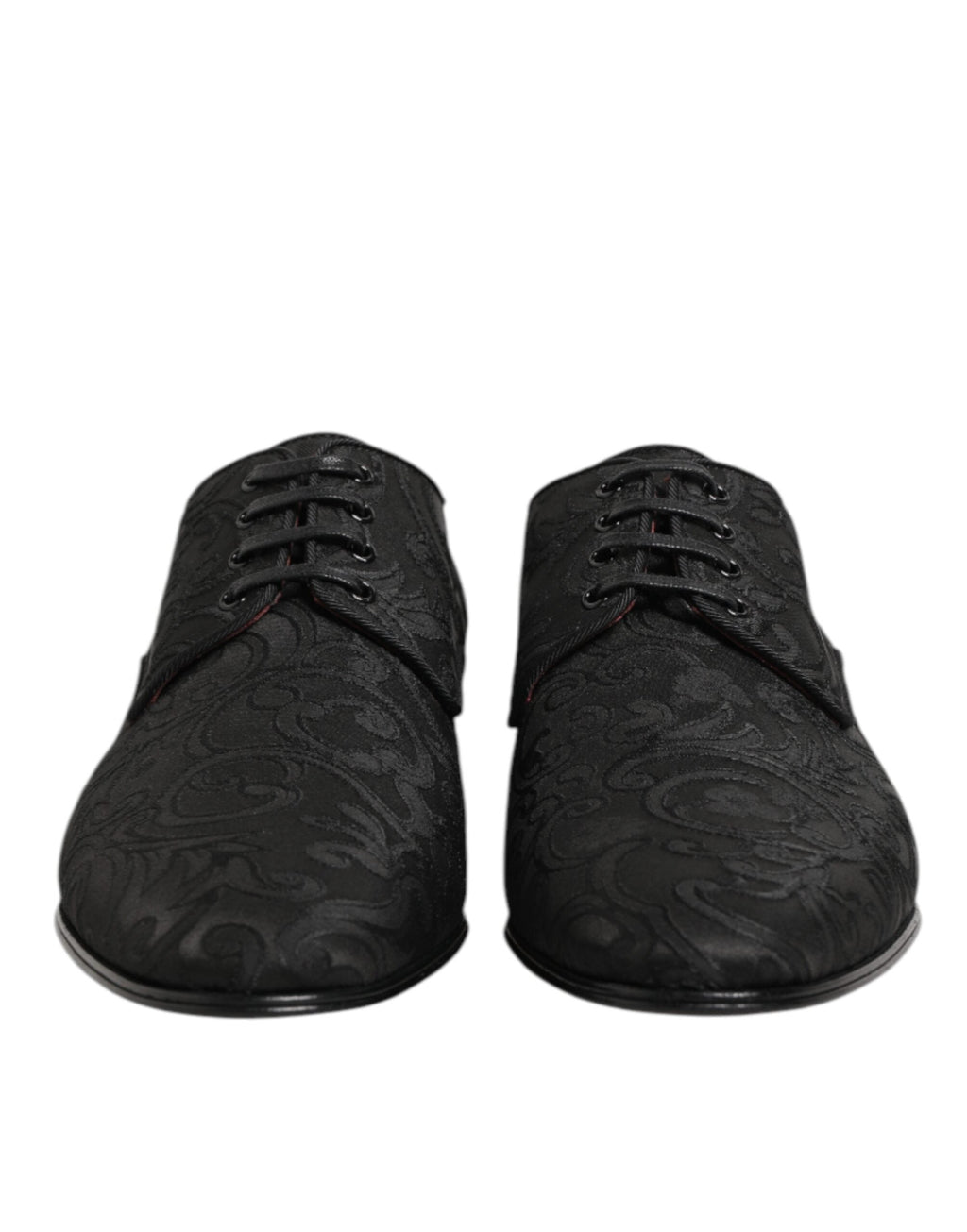 Dolce & Gabbana Schwarz Brokat Lace Up Derby Männer Kleid Schuhe