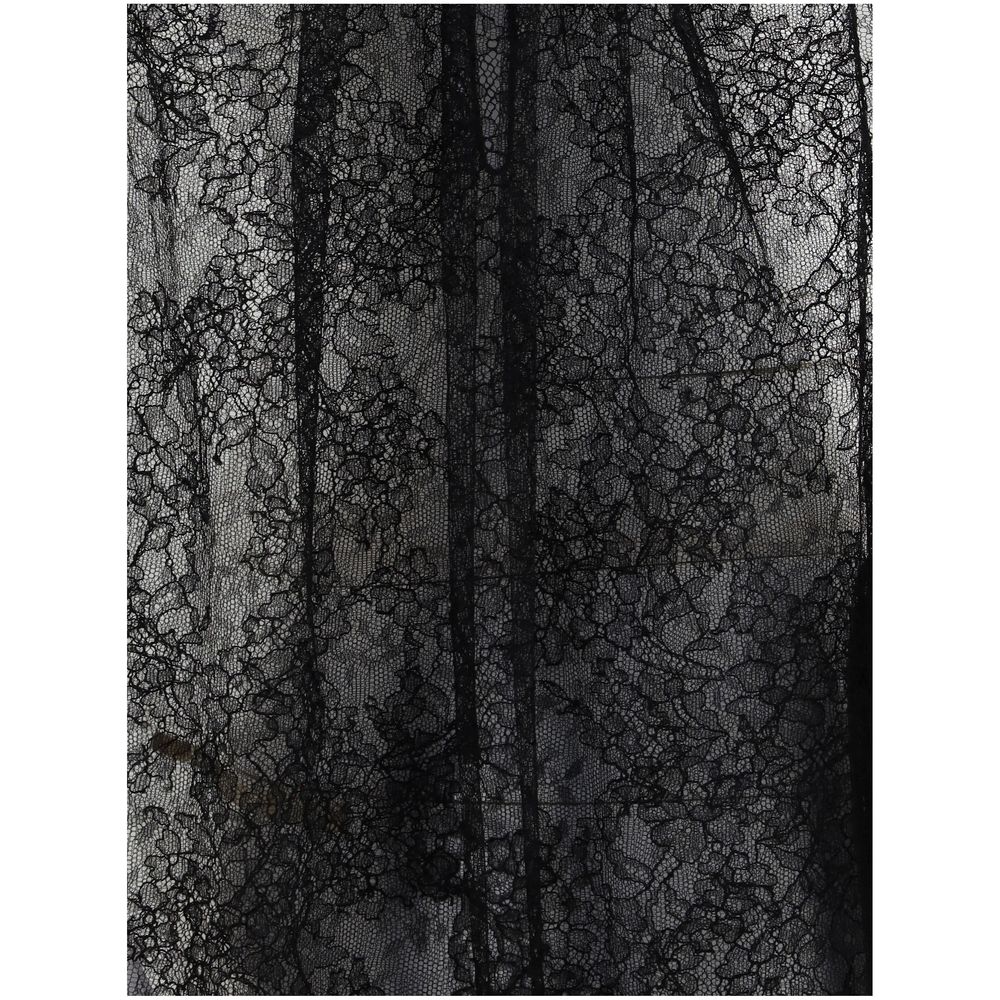Alexander McQueen Ärmelloses schwarzes Spitzen-Top