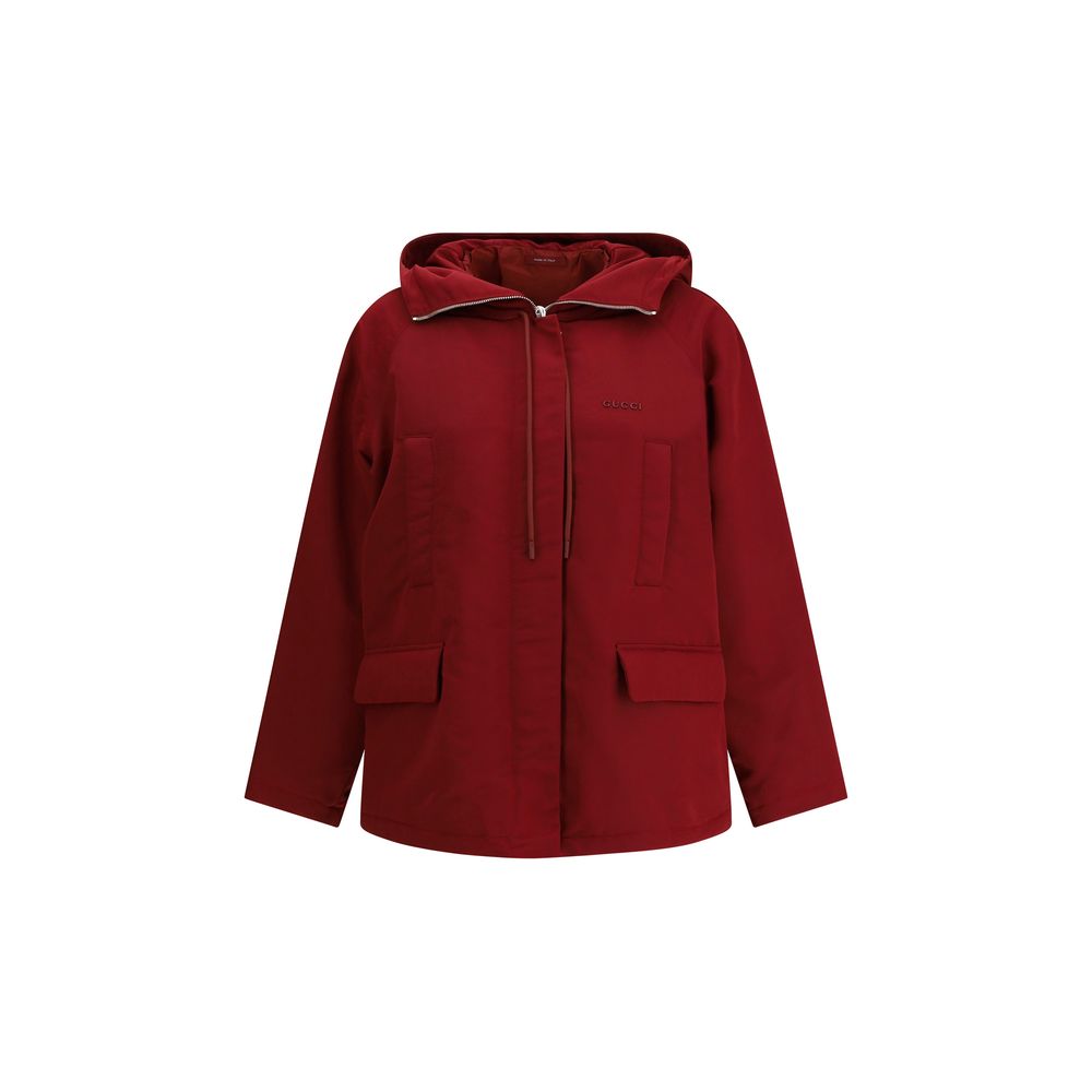 Gucci Rote Polyester-Faille-Jacke