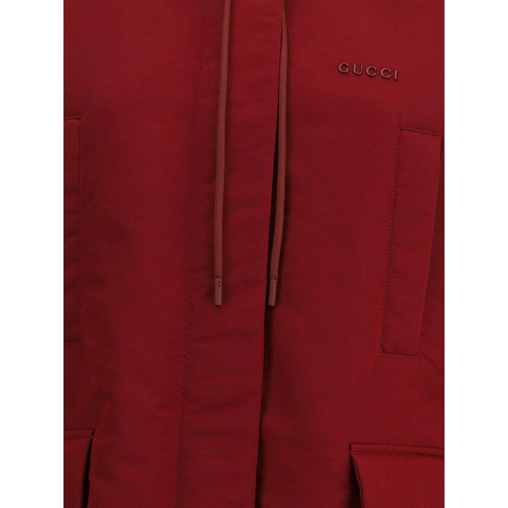Gucci Rote Polyester-Faille-Jacke