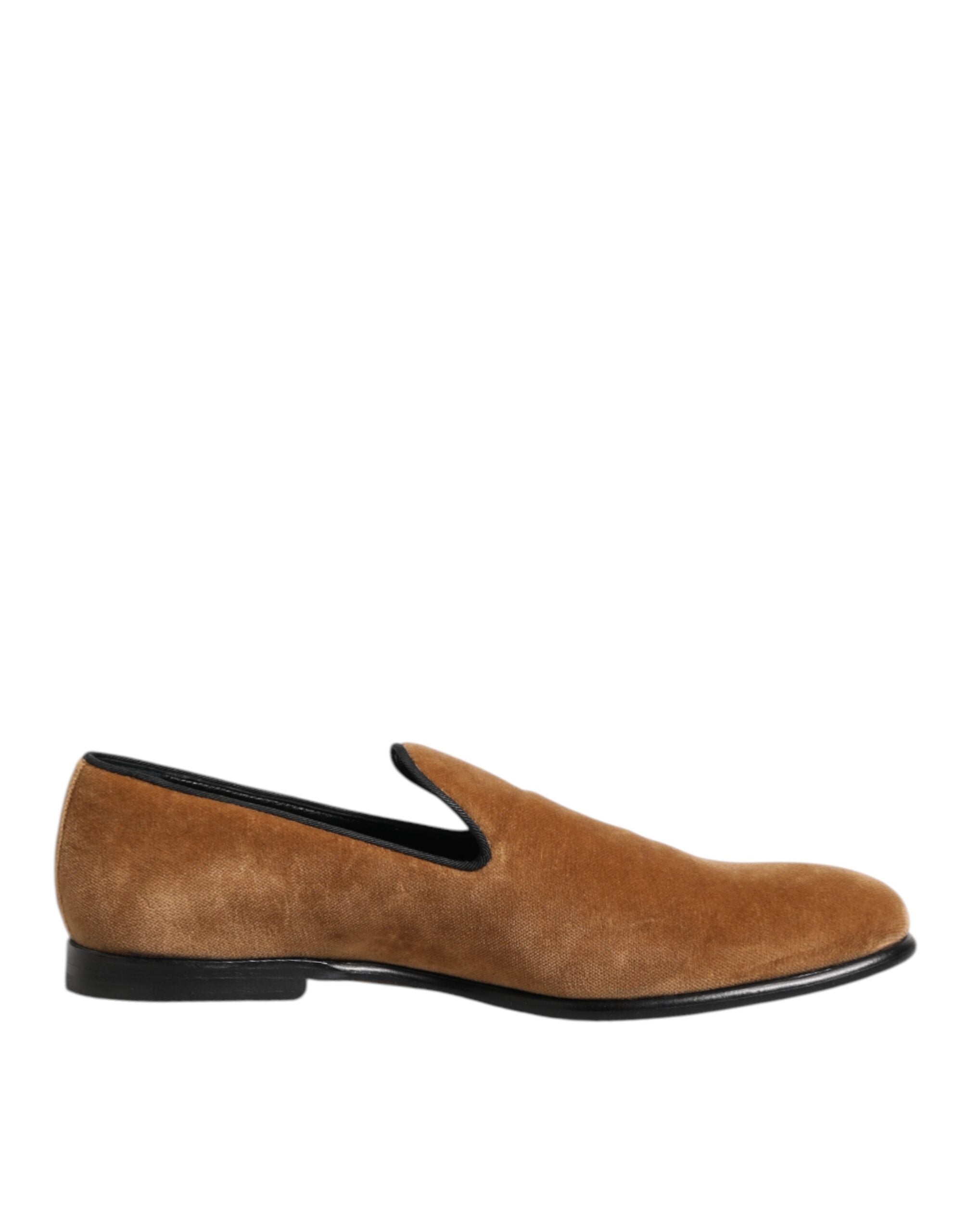 Dolce & Gabbana Braun Wildleder Slip On Männer Loafers Formale Schuhe