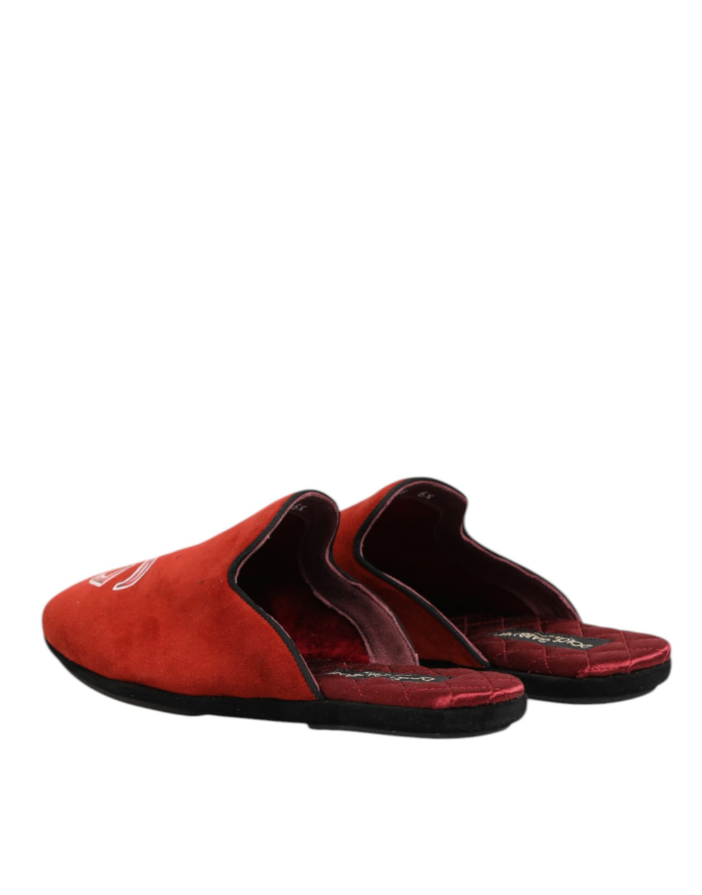 Dolce & Gabbana Rote Wildleder DG King Männer Hausschuhe Schuhe