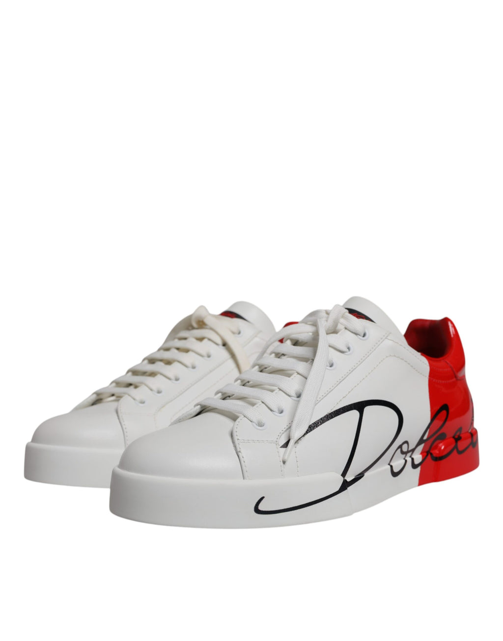 Dolce & Gabbana Weiß Rot Portofino Low Top Männer Turnschuhe Schuhe