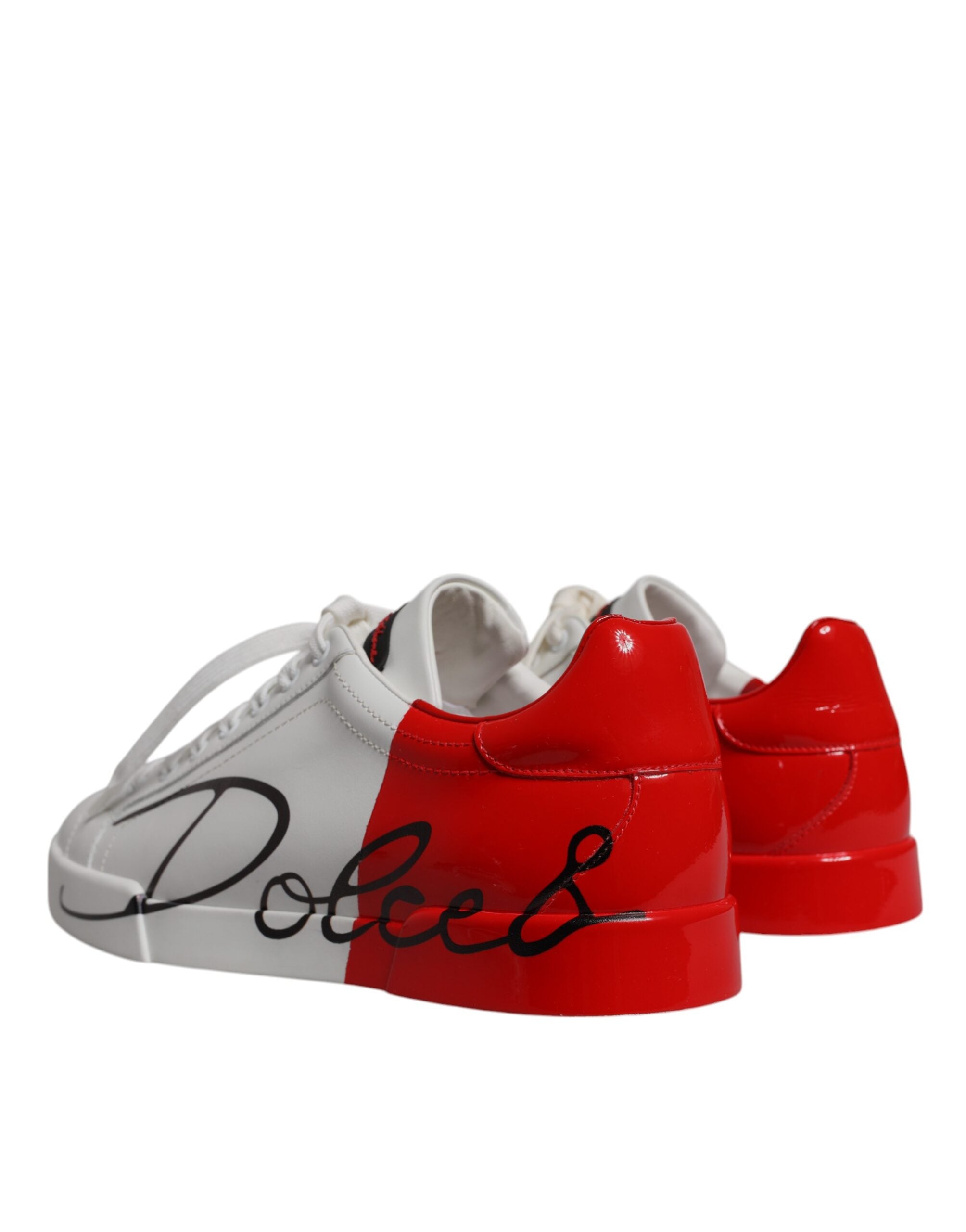 Dolce & Gabbana Weiß Rot Portofino Low Top Männer Turnschuhe Schuhe