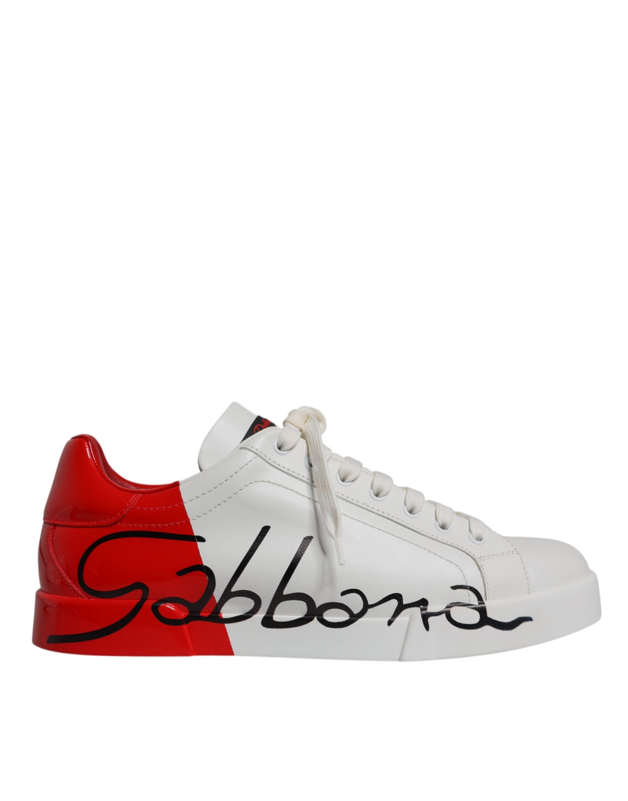 Dolce & Gabbana Weiß Rot Portofino Low Top Männer Turnschuhe Schuhe