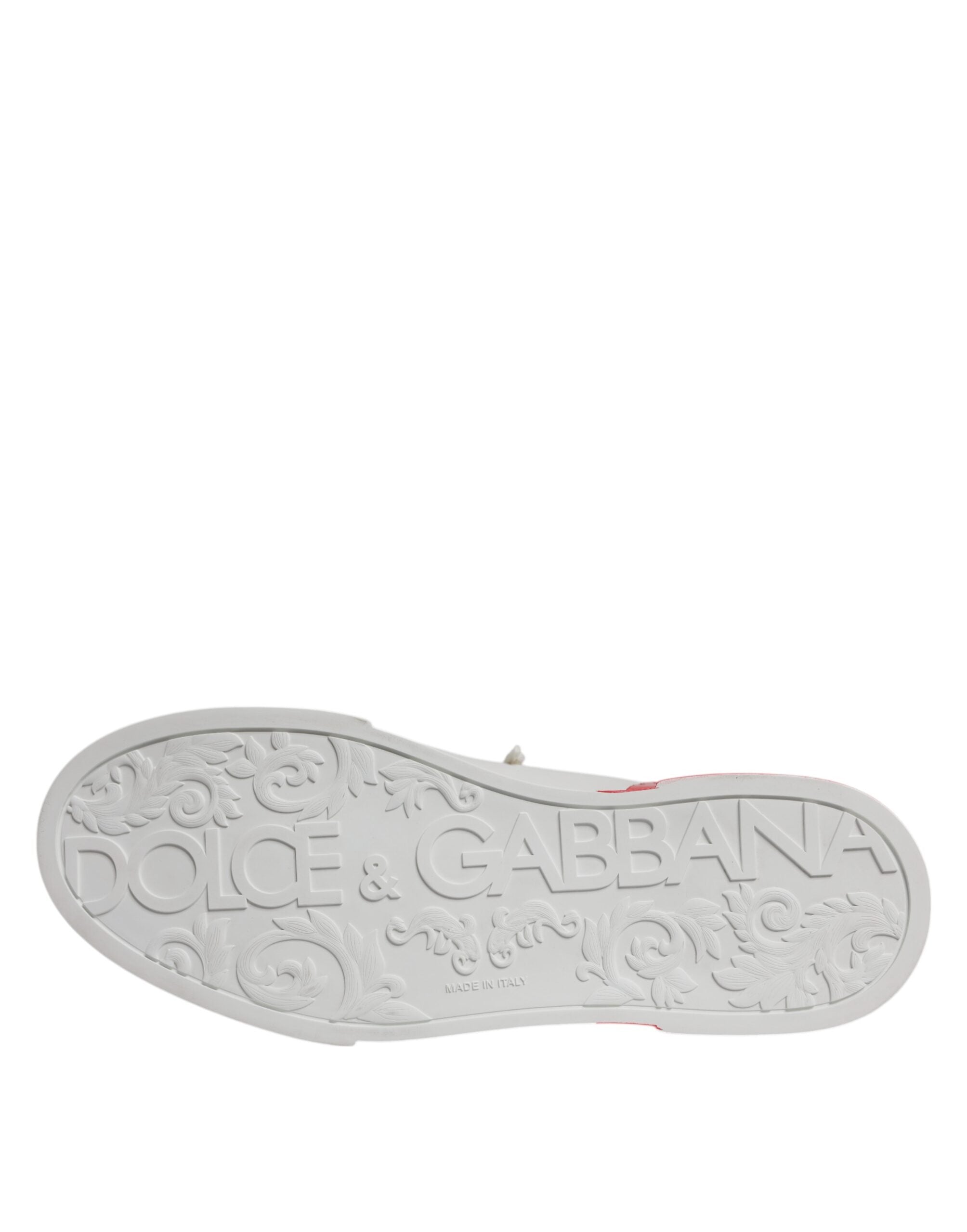 Dolce & Gabbana Weiß Rot Portofino Low Top Männer Turnschuhe Schuhe