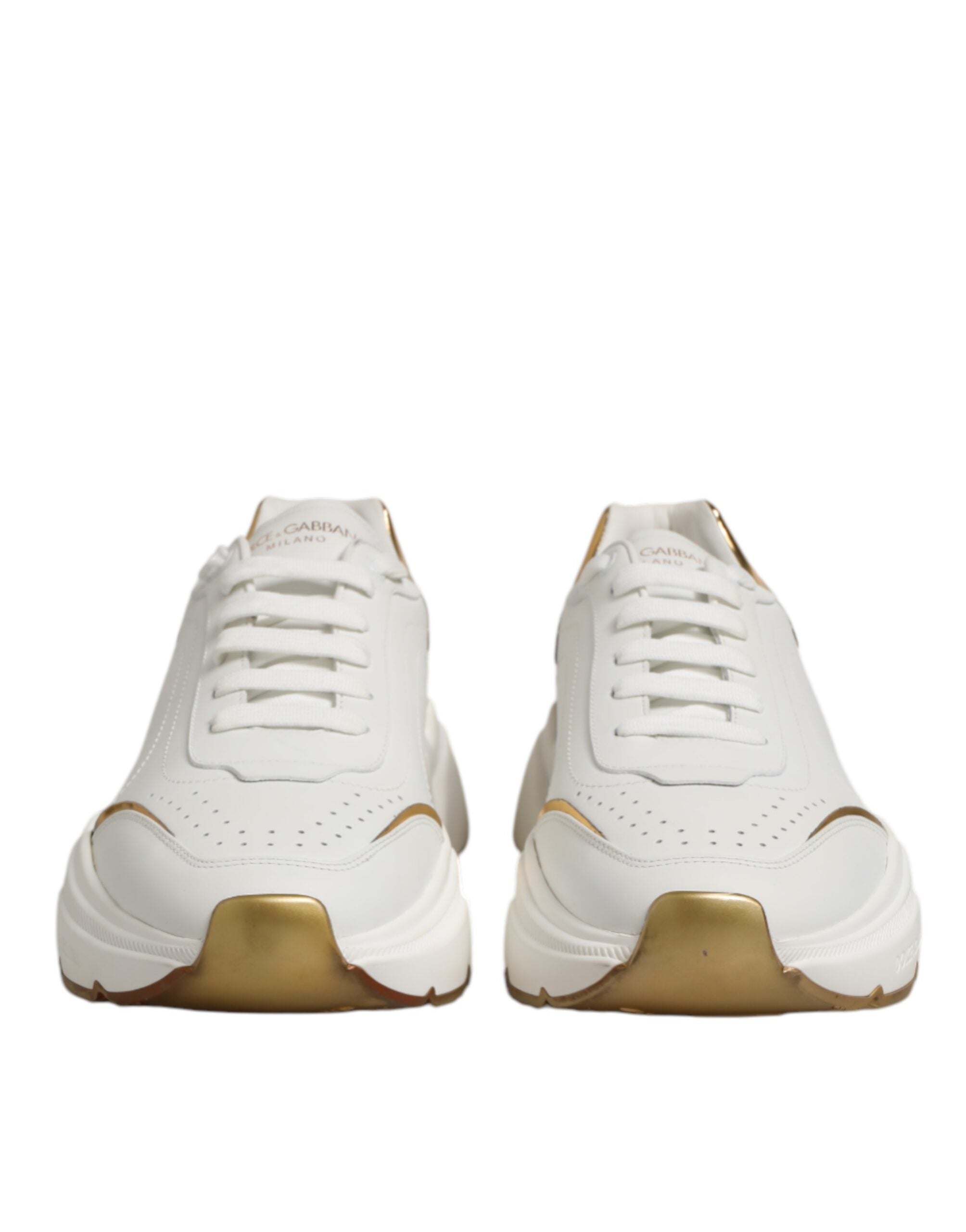 Dolce & Gabbana Weiß Gold Daymaster Low Top Turnschuhe Schuhe