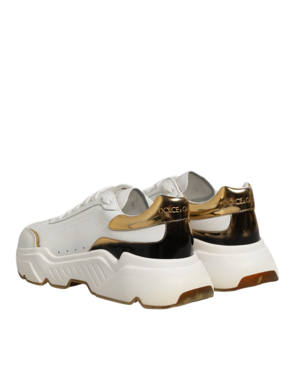 Dolce & Gabbana Weiß Gold Daymaster Low Top Turnschuhe Schuhe