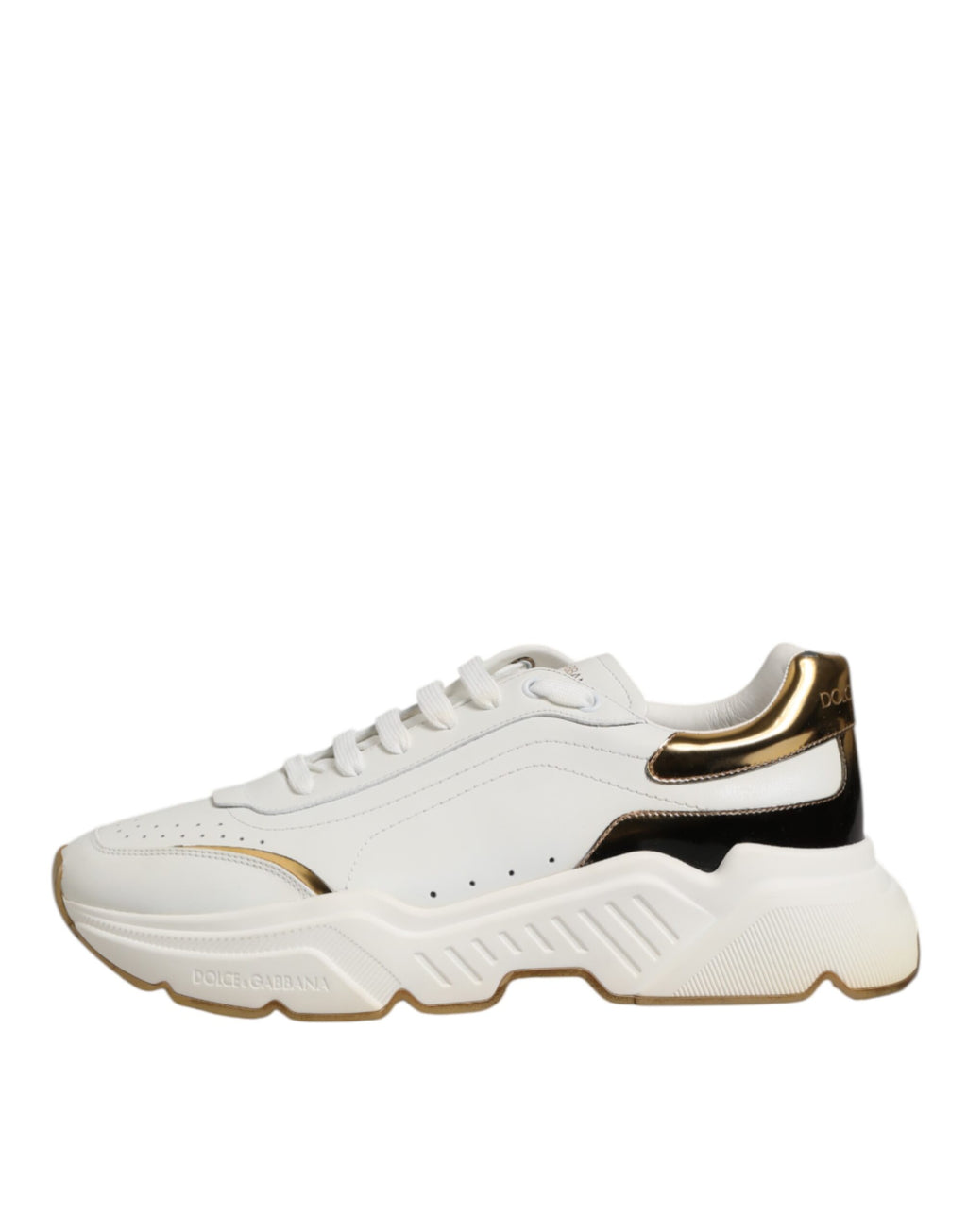 Dolce & Gabbana Weiß Gold Daymaster Low Top Turnschuhe Schuhe