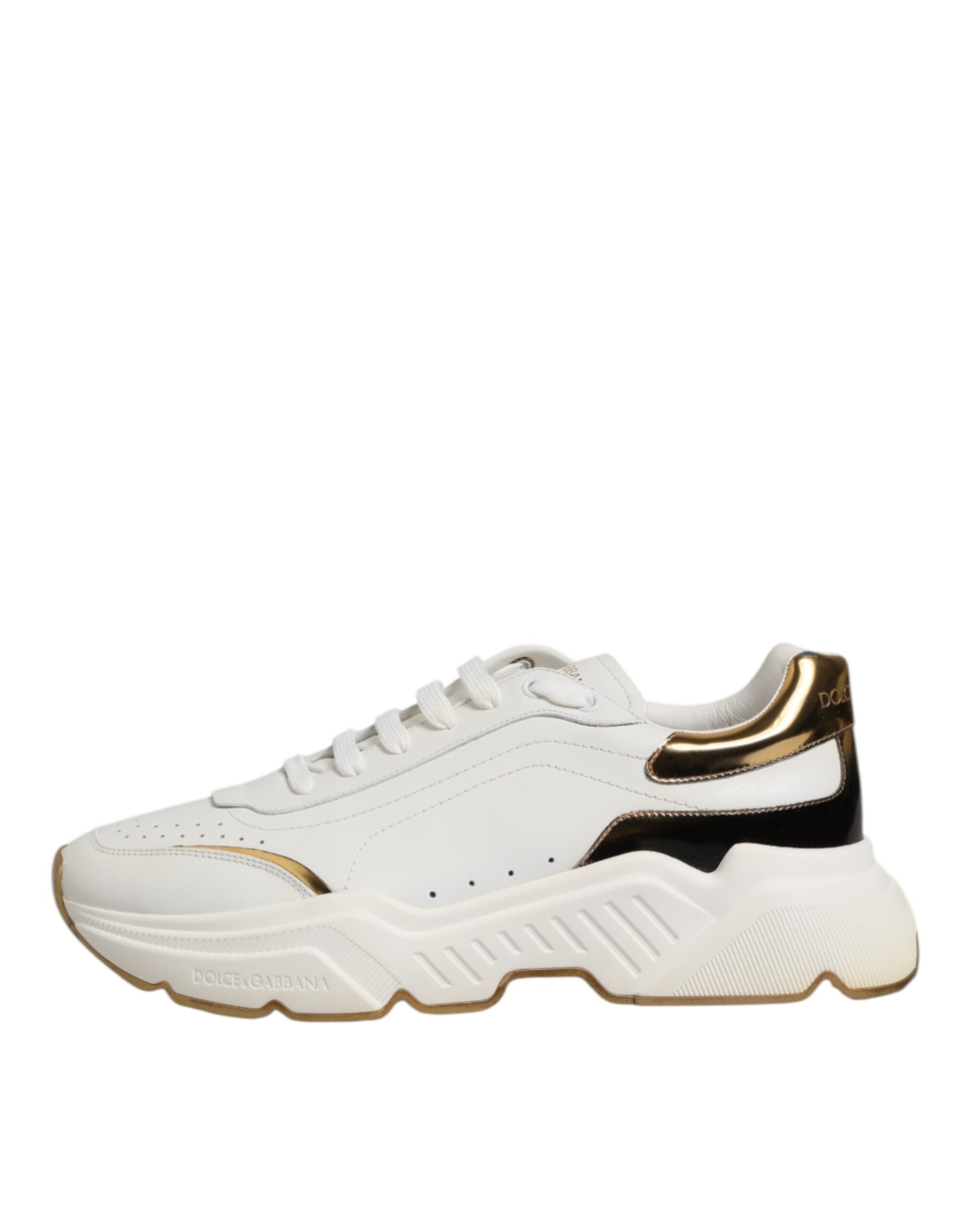 Dolce & Gabbana Weiß Gold Daymaster Low Top Turnschuhe Schuhe