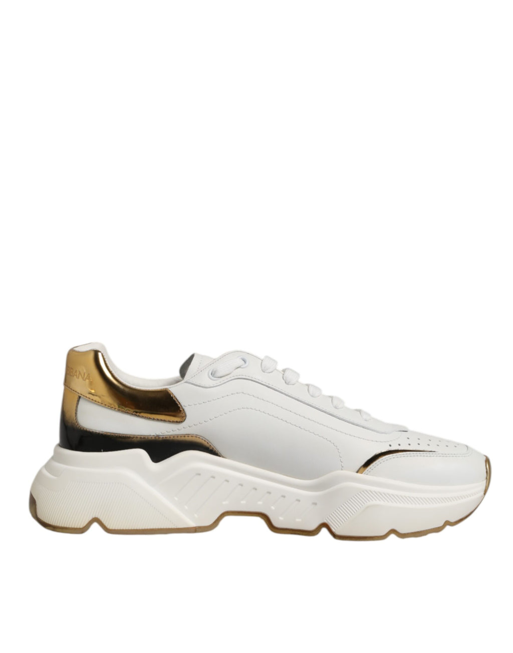 Dolce & Gabbana Weiß Gold Daymaster Low Top Turnschuhe Schuhe