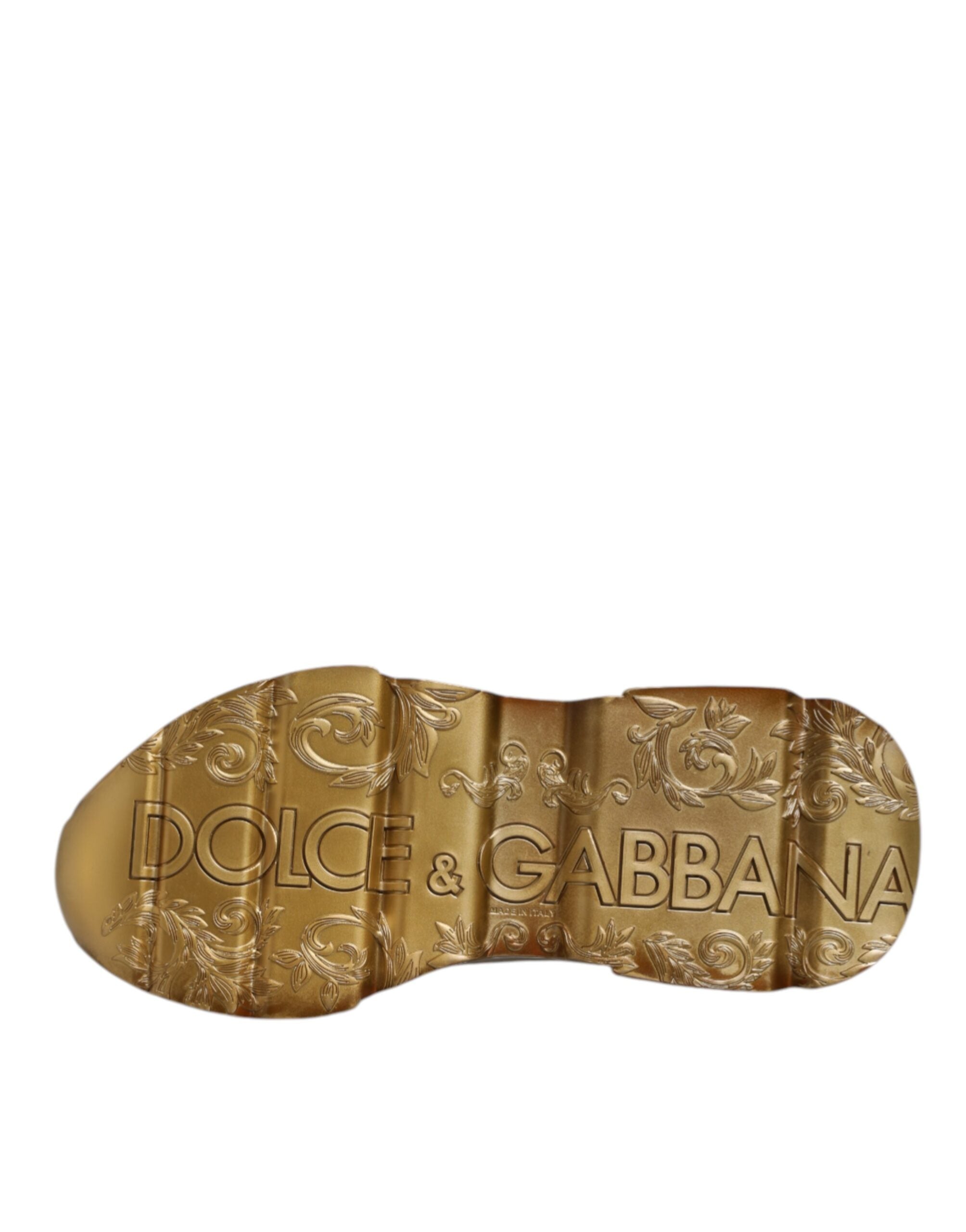 Dolce & Gabbana Weiß Gold Daymaster Low Top Turnschuhe Schuhe