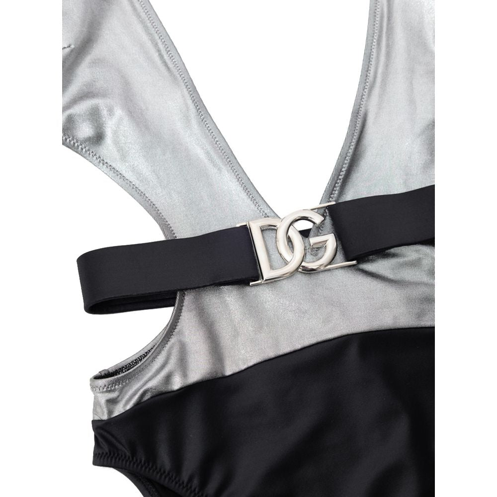 Dolce & Gabbana Grauer einteiliger Badeanzug aus Viskose