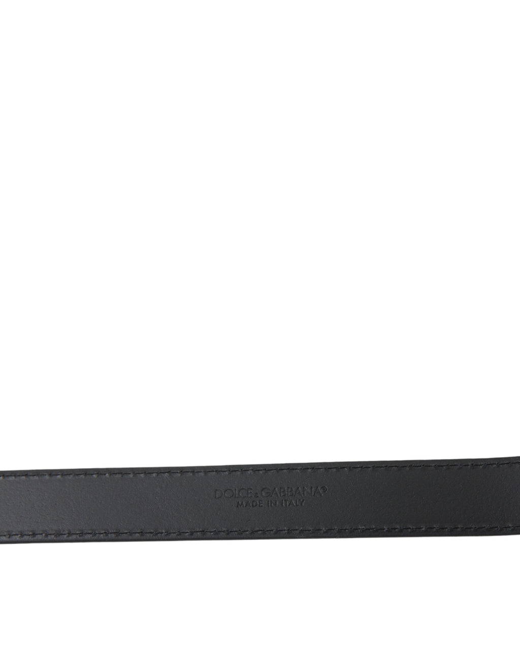 Dolce & Gabbana Schwarzes Leder Silber Metallschnalle Männer Gürtel