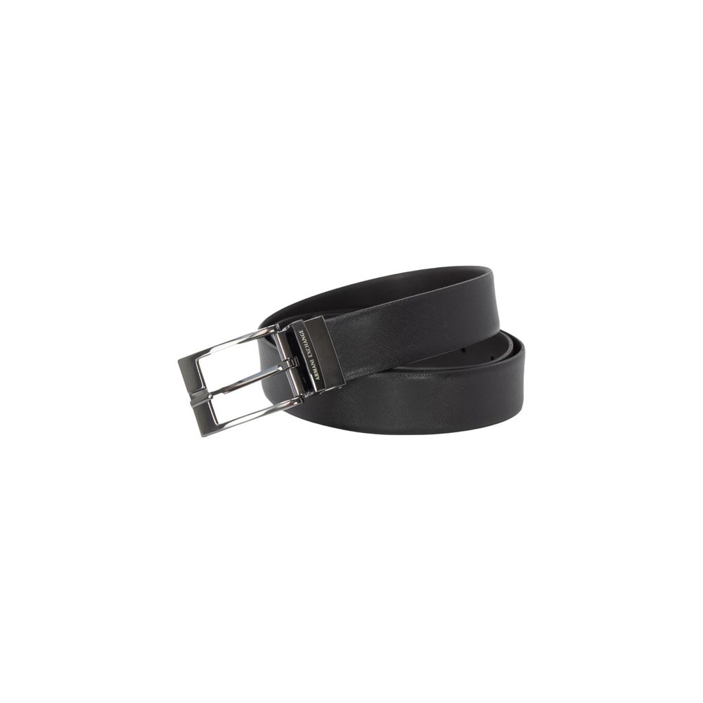 Armani Exchange Schwarzer Ledergürtel