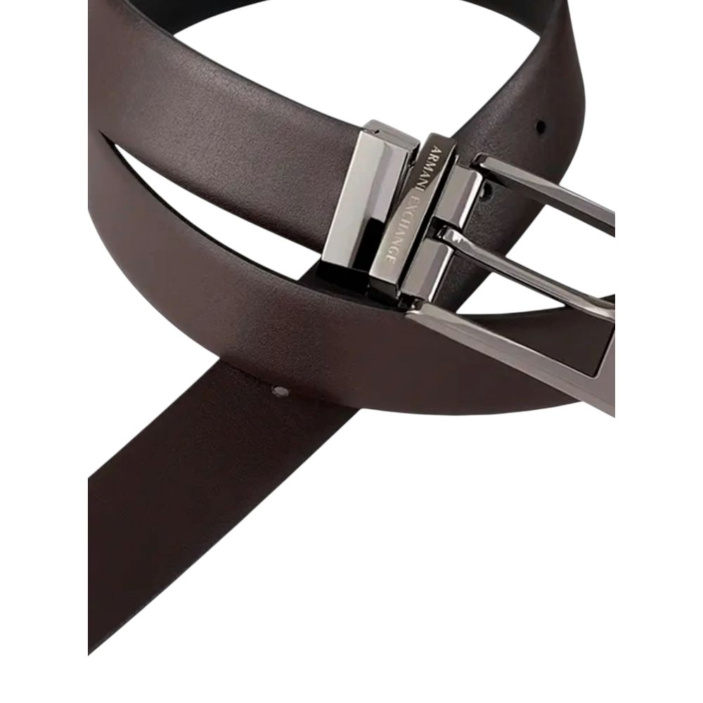 Armani Exchange Schwarzer Ledergürtel