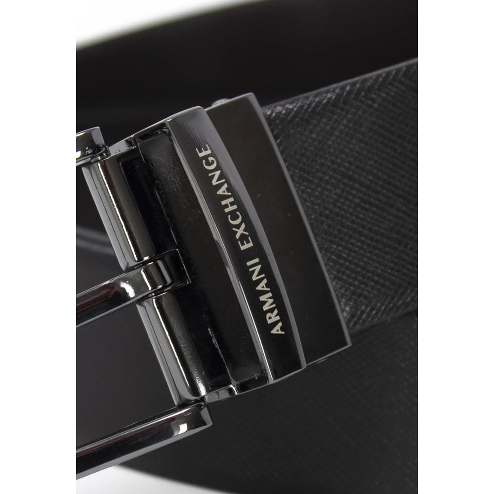 Armani Exchange Schwarzer Ledergürtel