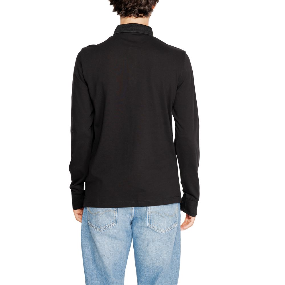 Armani Exchange Schwarzes Baumwoll-Langarmshirt
