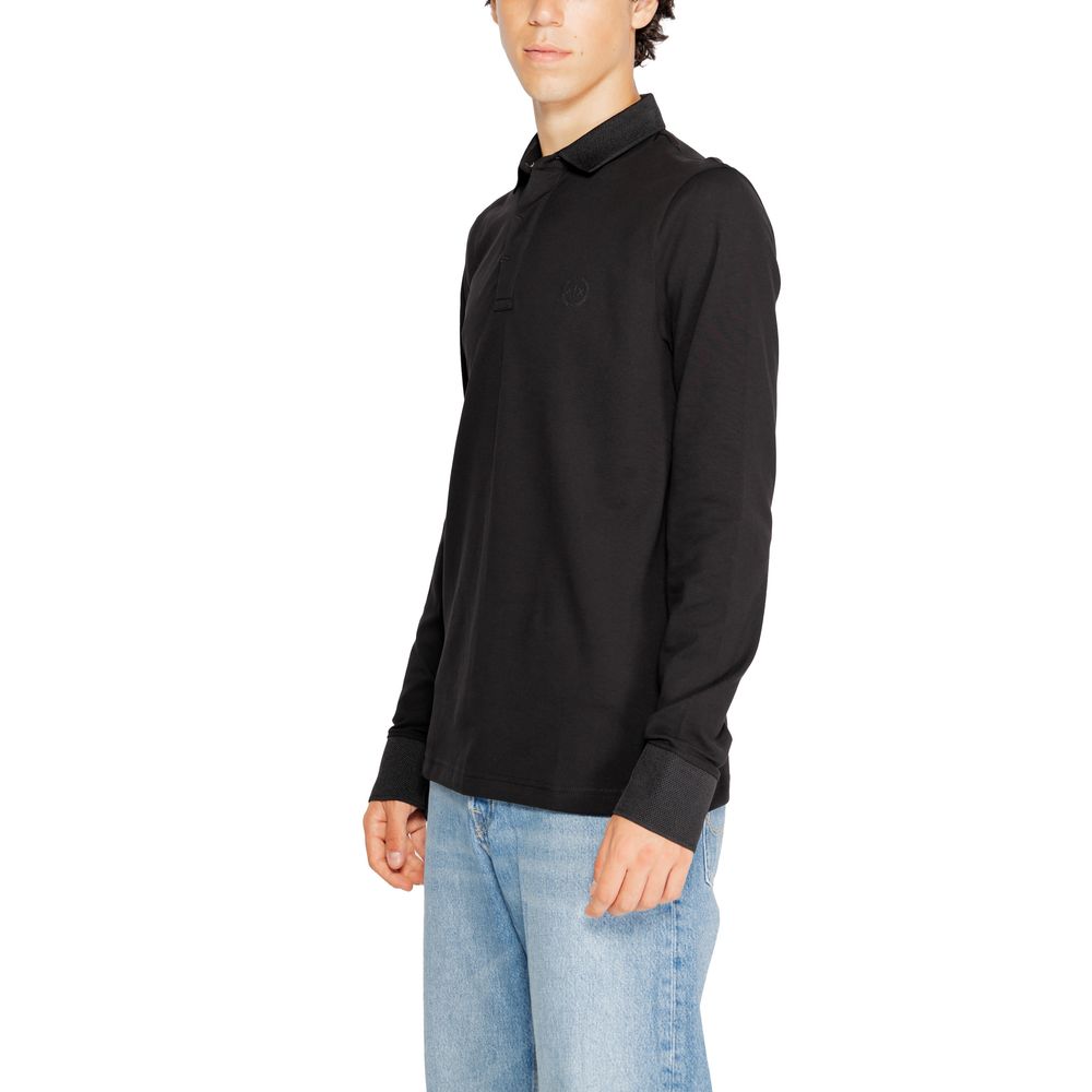 Armani Exchange Schwarzes Baumwoll-Langarmshirt