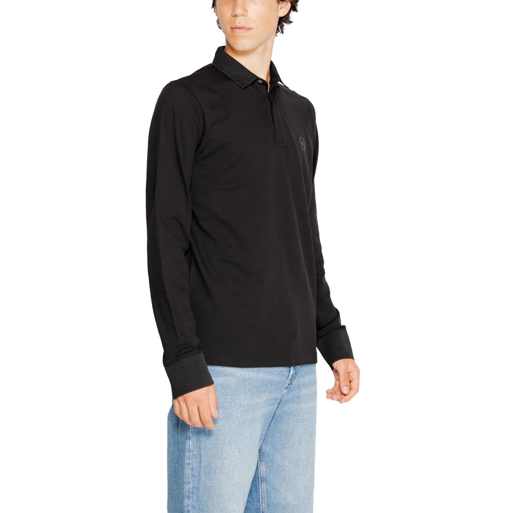 Armani Exchange Schwarzes Baumwoll-Langarmshirt