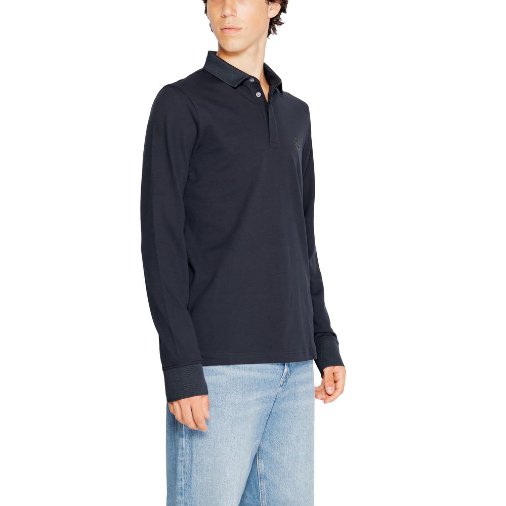 Armani Exchange Blaues Baumwoll-Langarmshirt