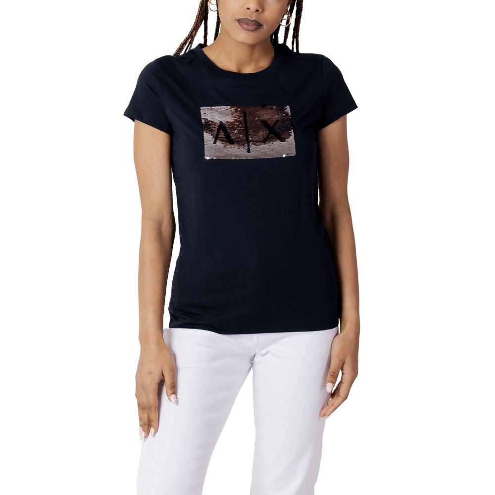 Armani Exchange T-Shirt aus blauer Baumwolle