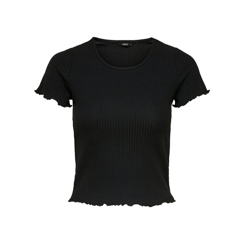 Only Schwarzes Polyester T-Shirt