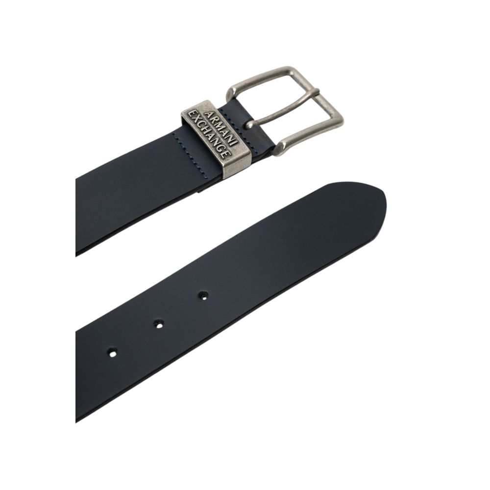 Armani Exchange Blauer Ledergürtel