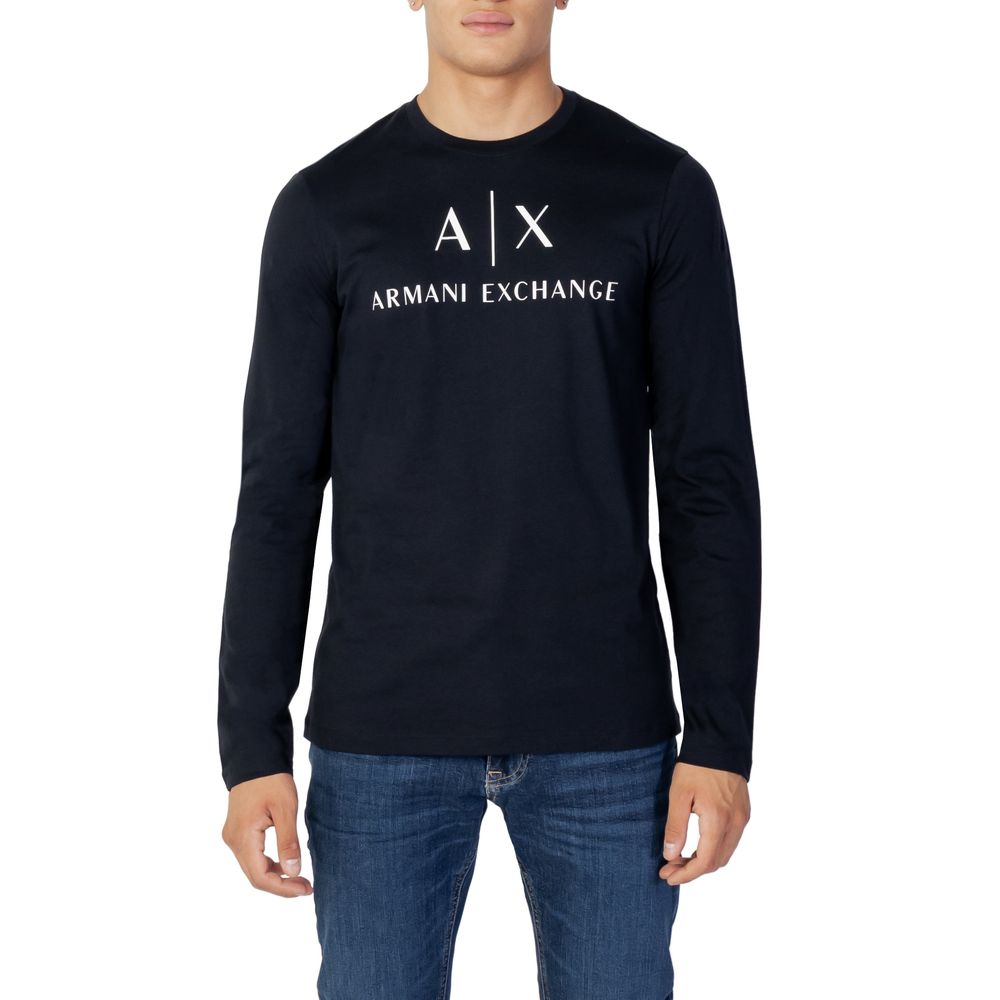 Armani Exchange Blaues Baumwoll-Langarmshirt