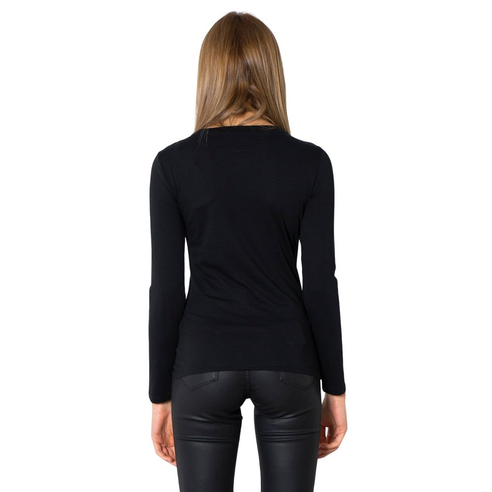 Armani Exchange Schwarzes Baumwoll-Langarmshirt