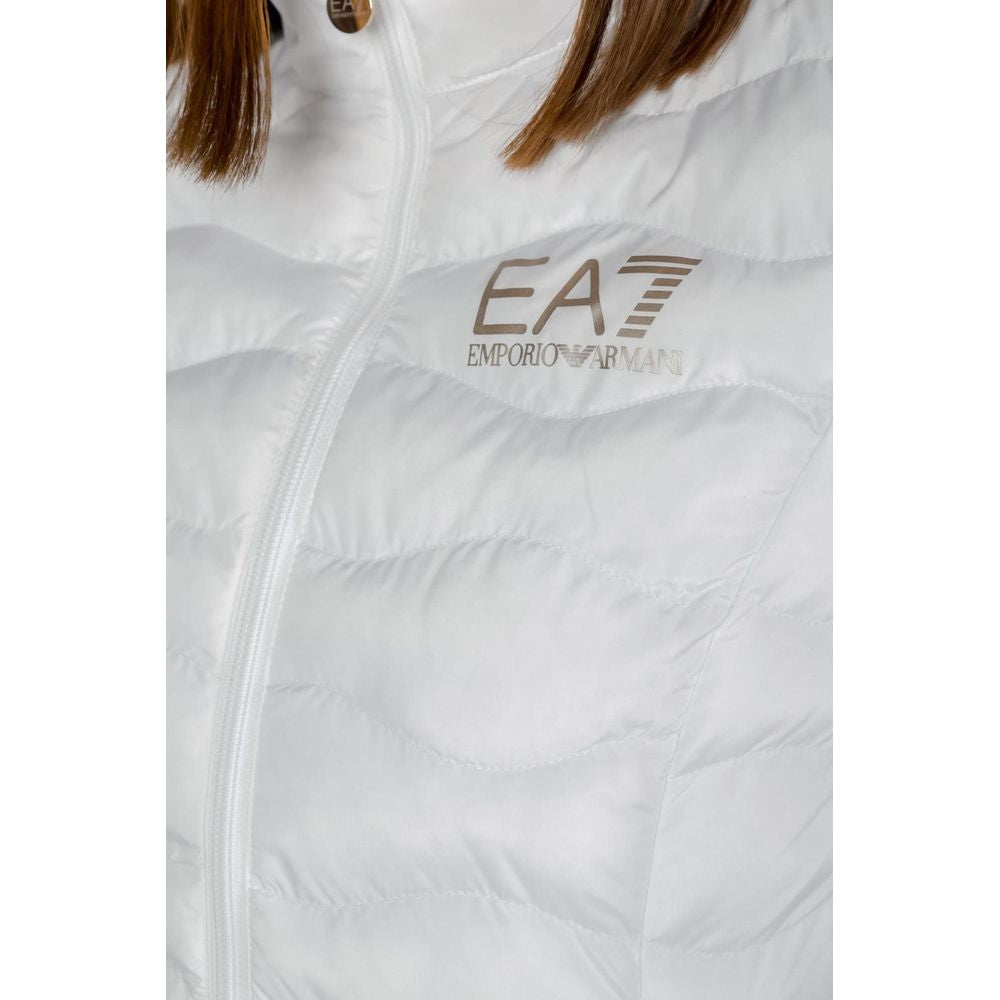 EA7 Emporio Armani Weiße Polyesterjacken &amp