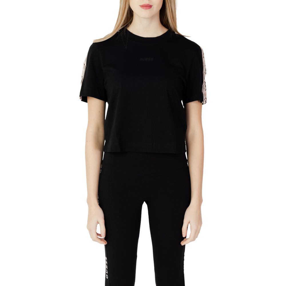 Guess Active Schwarzes T-Shirt aus Baumwolle