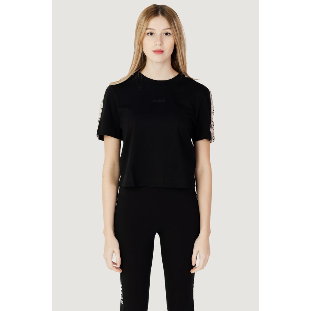 Guess Active Schwarzes T-Shirt aus Baumwolle