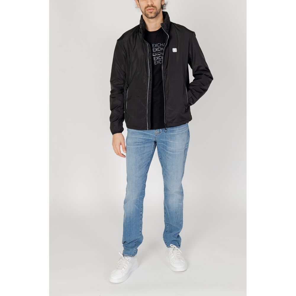 Armani Exchange Schwarze Polyesterjacken &amp